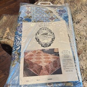 Full size blue floral bedding